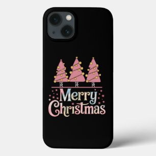 Pink Tree Christmas Holiday Winter Girl iPhone 13 Case