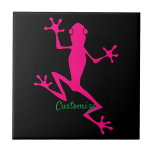 Pink Tree Frog Thunder_Cove Ceramic Tile