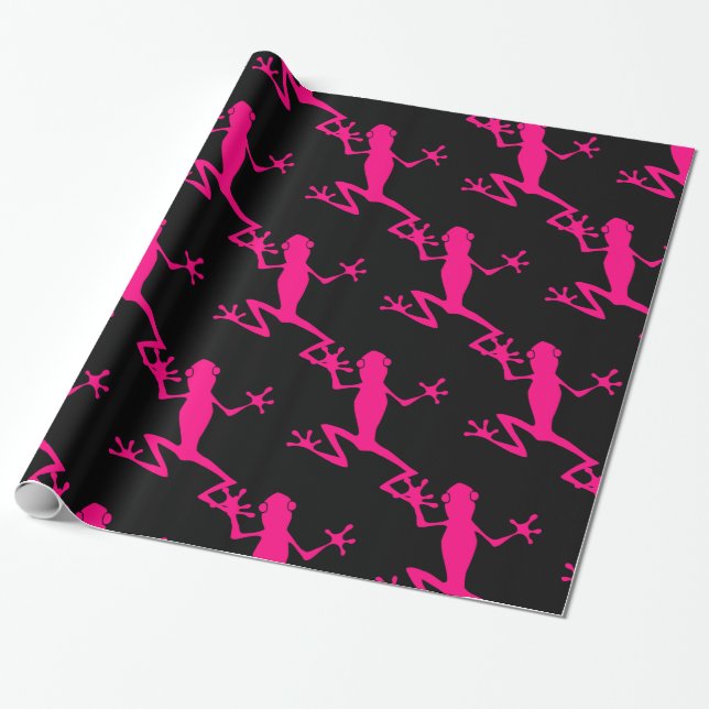 Pink Tree Frog Thunder_Cove  Wrapping Paper (Unrolled)