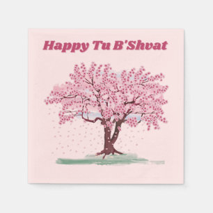 Pink Tree Happy Tu B'shvat  Napkin