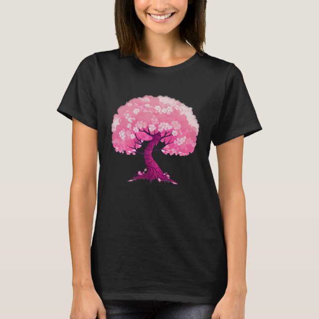 Pink tree of life cherry blossom T-Shirt (Front)