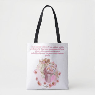 Pink Tree of Life Inspirational Tote Bag