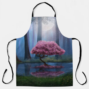 Pink Tree Pond Forest Photomanipulation Apron