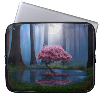 Pink Tree Pond Forest Photomanipulation Laptop Sleeve