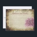 Pink Tree Wedding Writable Advice Card<br><div class="desc">These adorable Writable Advice Cards are perfect addition to any Wedding. Simply hand these cards to your guests, along with fine tip Sharpie pens. Your guests can then write down any advice they have for the new bride and groom. These are printed at a 4.25" x 5.6" size on glossy...</div>