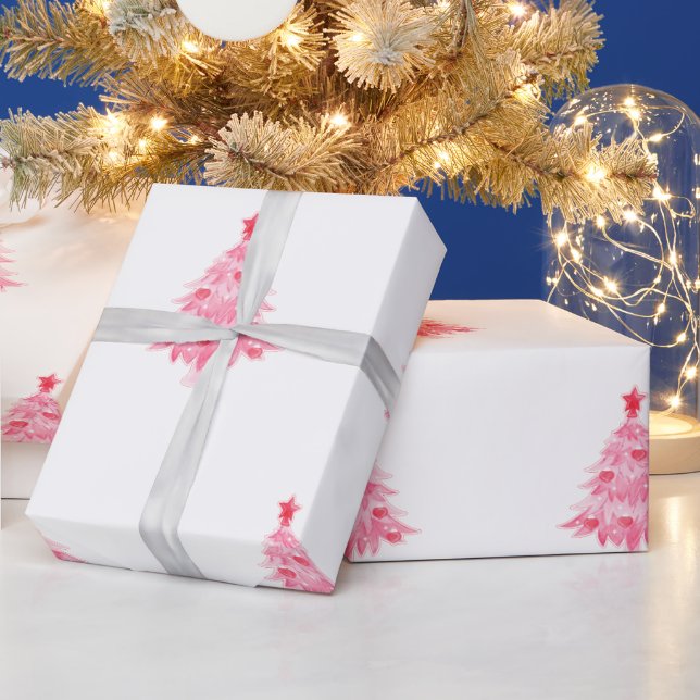 Pink Tree Wrapping Paper (Holidays)