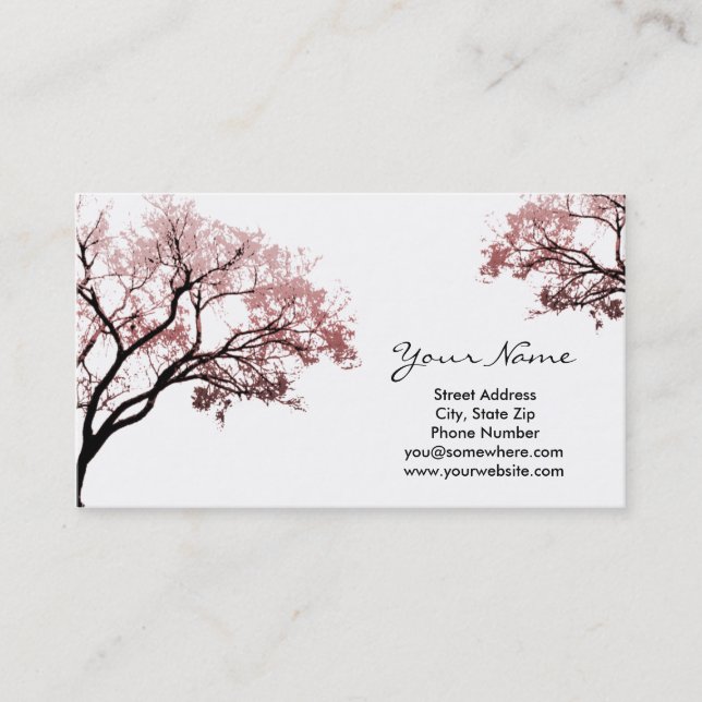 Pink Trees Business Cards (Front)