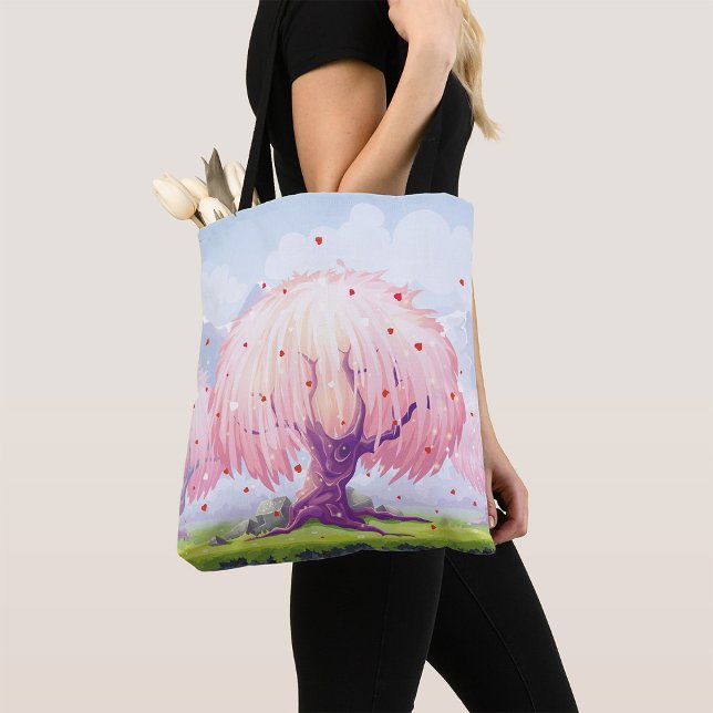 Pink Trees Illustration Tote Bag (Creator Uploaded)