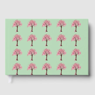 Pink Trees Pattern Guest Book