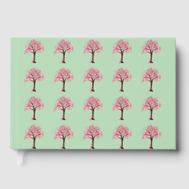 Pink Trees Pattern Guest Book (Front)