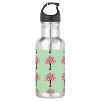 Pink Trees Pattern Water Bottle