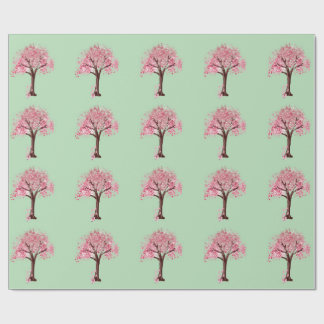 Pink Trees Pattern Wrapping Paper
