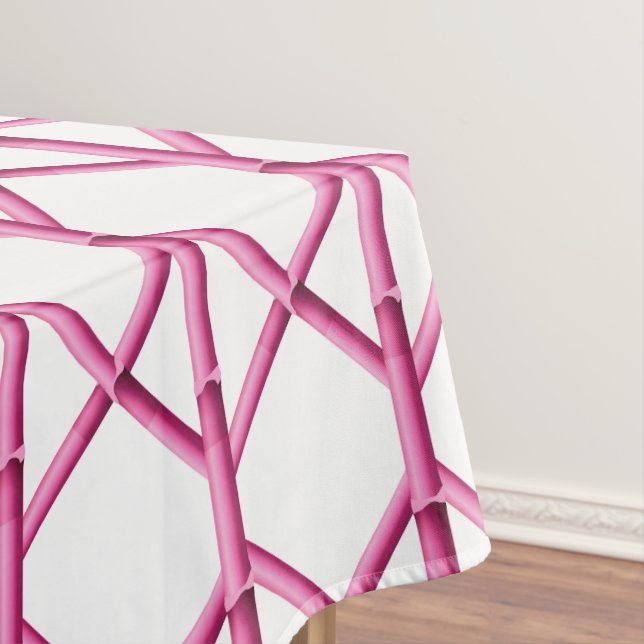 Pink Trellis Bamboo Pattern  Tablecloth (In Situ)