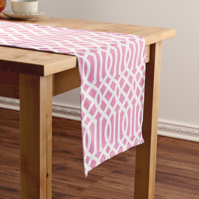 Pink Trellis Short Table Runner (In Situ)