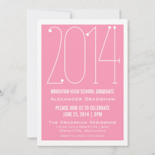 Pink Trendy 2014 Graduation Invitation