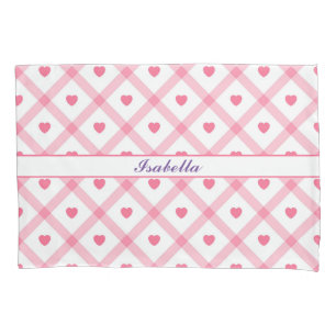 Pink Trendy Heart Valentines Day Collection Pillowcase