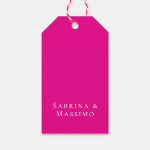 Pink Trendy Modern Minimalist Your Name Gift Tags
