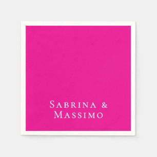 Pink Trendy Modern Minimalist Your Name Napkin