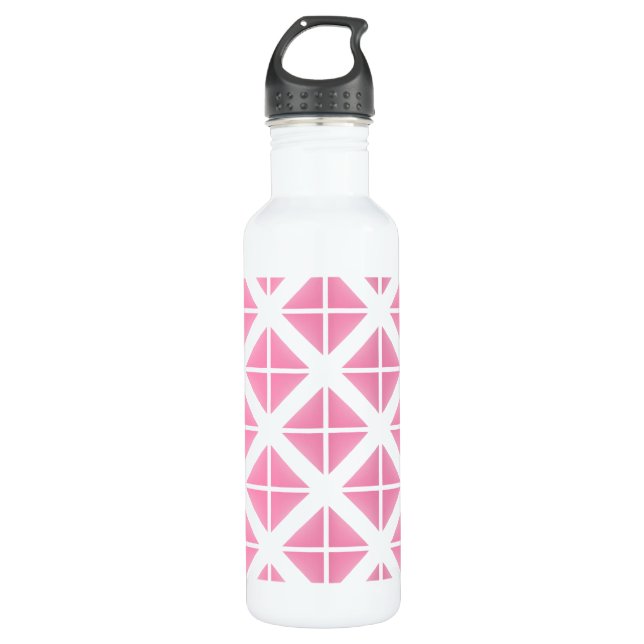 Pink Trendy Triangle Pattern 710 Ml Water Bottle (Front)