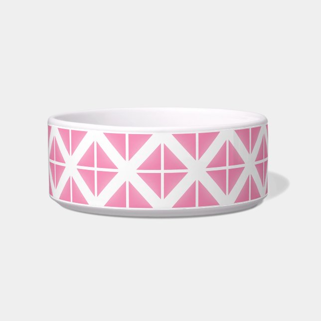 Pink Trendy Triangle Pattern Bowl (Left)