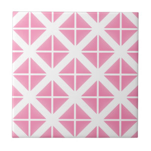 Pink Trendy Triangle Pattern Ceramic Tile