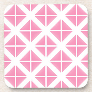Pink Trendy Triangle Pattern Coaster