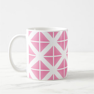Pink Trendy Triangle Pattern Coffee Mug