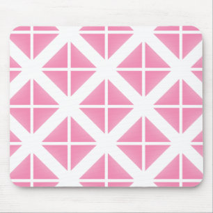 Pink Trendy Triangle Pattern Mouse Pad