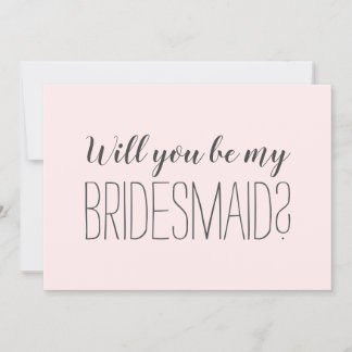 Pink trendy will you be my bridesmaid