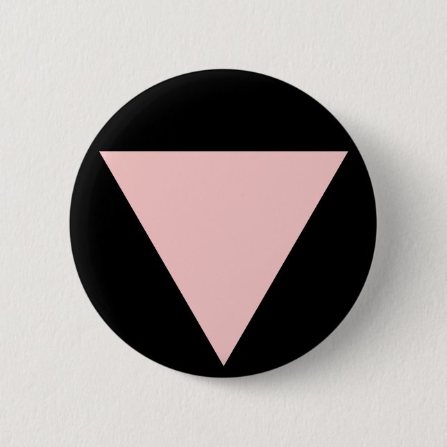 pink triangle. 6 cm round badge (Front)