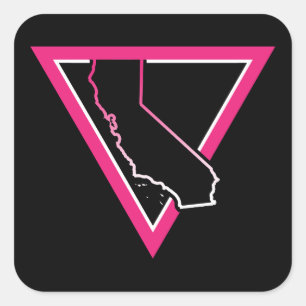 pink triangle california square sticker