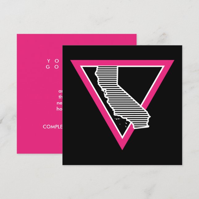 pink triangle california stripes invitation (Front/Back)