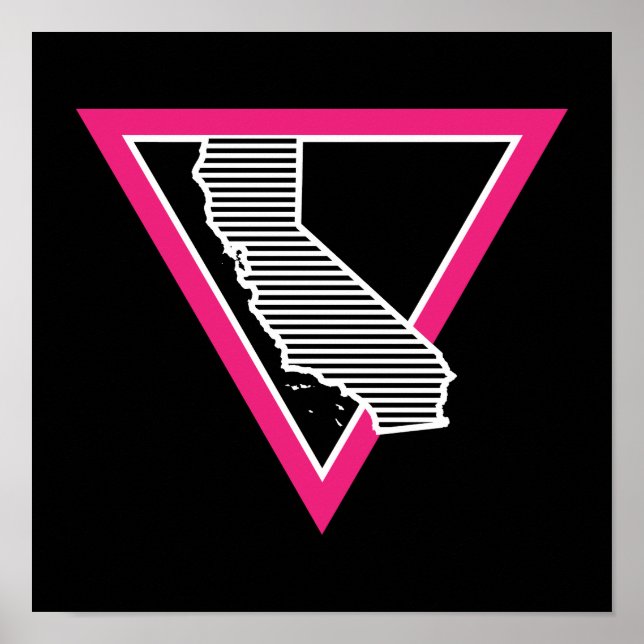 pink triangle california stripes poster (Front)