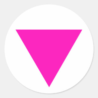 "PINK TRIANGLE" GAY PRIDE CLASSIC ROUND STICKER