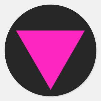 "PINK TRIANGLE" GAY PRIDE CLASSIC ROUND STICKER