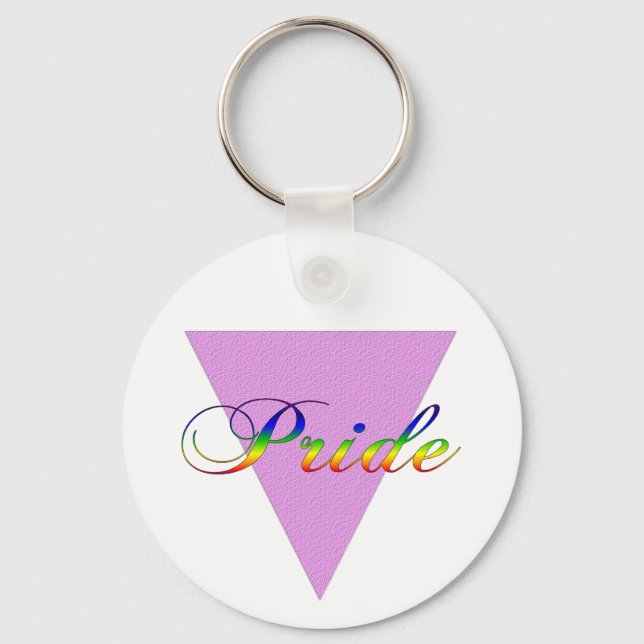 Pink Triangle Key Ring (Front)