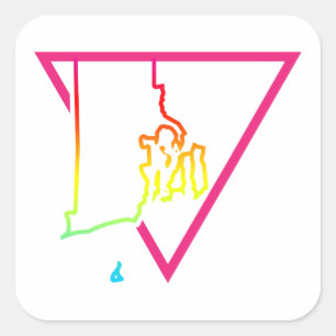 pink triangle rhode island square sticker