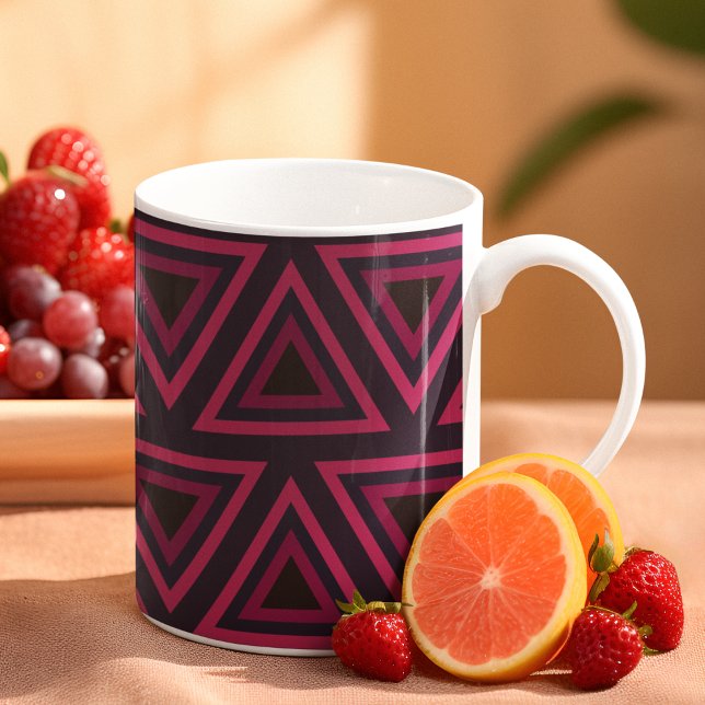Pink Triangles Pattern  Coffee Mug (Mugs)