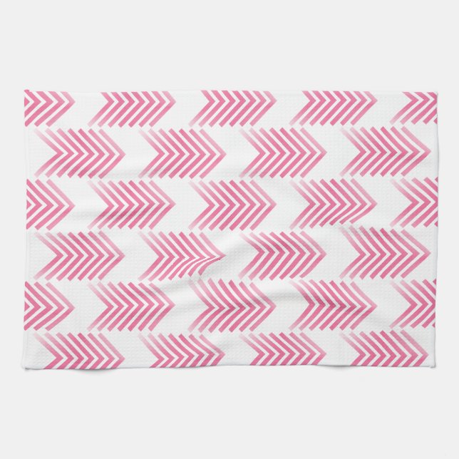 Pink Tribal Arrow Pattern Tea Towel (Horizontal)
