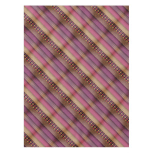 Pink Tribal Stripes Geometric Pattern  Bold Ethnic Tablecloth