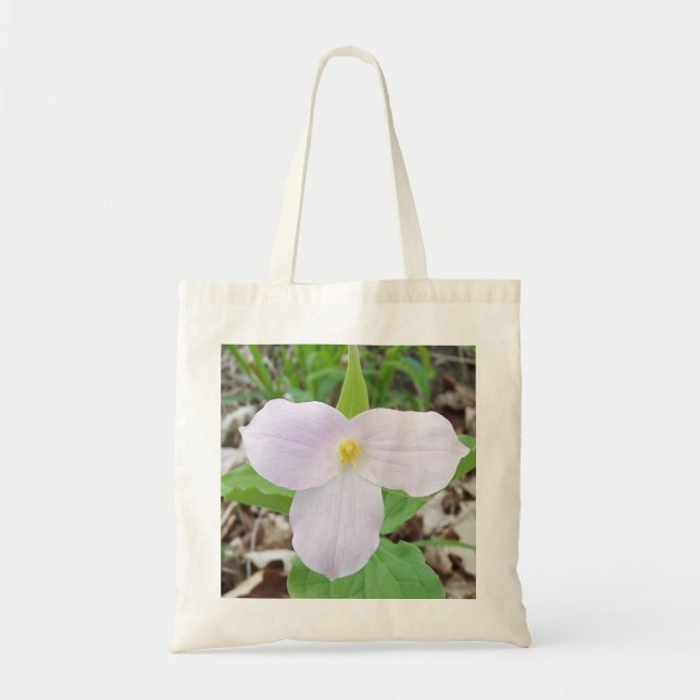 Pink trillium tote bag (Front)