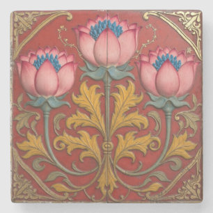 Pink Trio Lotus Stone Coaster