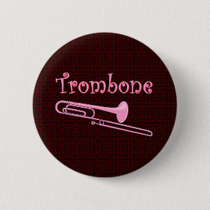 Pink Trombone 6 Cm Round Badge
