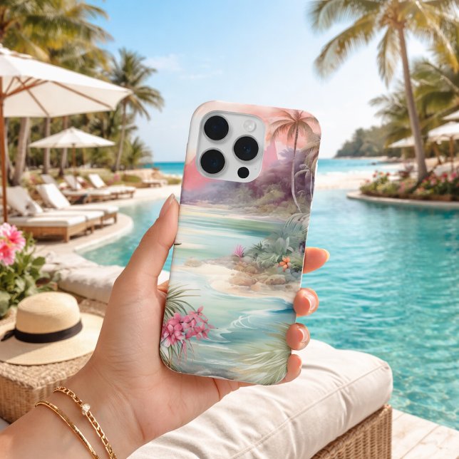 Pink Tropical Beach iPhone Case (Creator Uploaded)