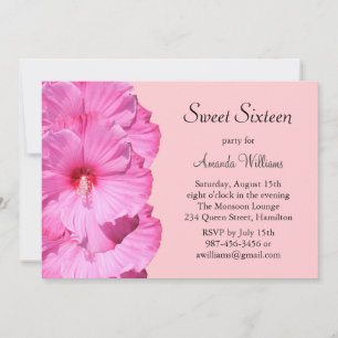 Pink Tropical Birthday Invitation