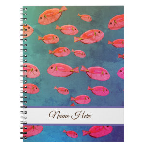 Pink Tropical Fish Art Spiral Photo Notebook