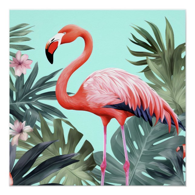 Pink Tropical Flamingo  Poster (Front)