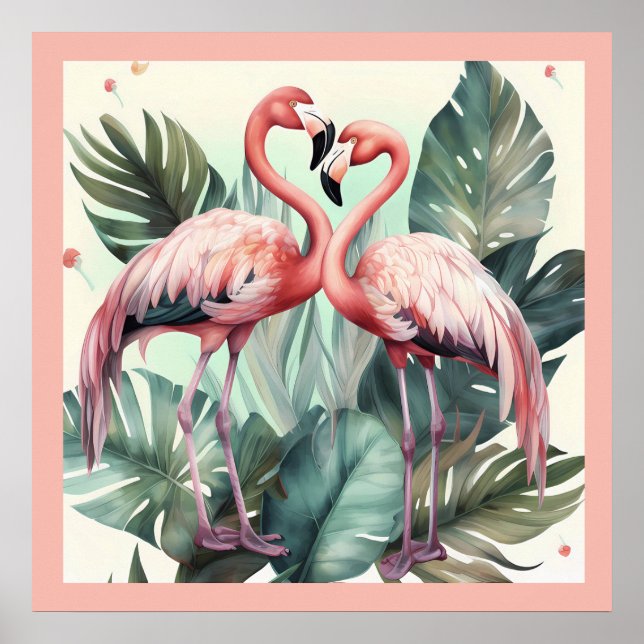Pink Tropical Flamingo  Poster (Front)