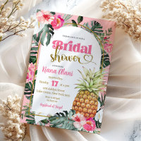 Pink Tropical Floral Pineapple Bridal Shower