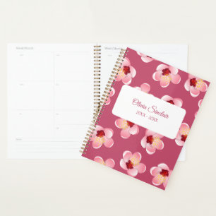 Pink Tropical Flower Personalised Planner